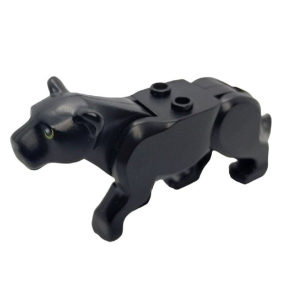 Lego MiniFigure Large Black Panther Lime Eyes Jungle Halftrack Mission - Picture 4 of 6